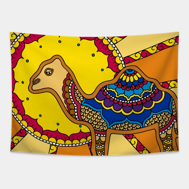 Camel and Sun Tapestry by HLeslie Design