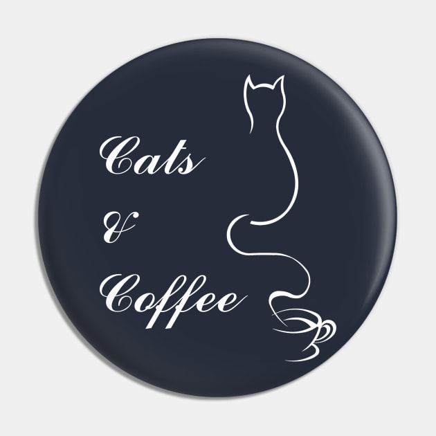 Cute Cats and Coffee Pin by TriHarder12