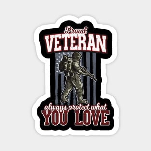 Proud Veteran Army Soldier Magnet