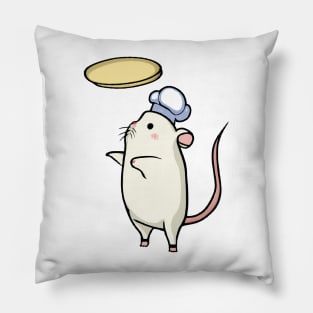 Super cute kawaii mouse gerbil making a pizza Pillow