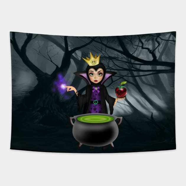 Witch and pot Tapestry by Paciana Peroni