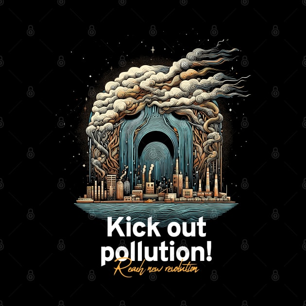 Kick Out Pollution: Reach New Revolution with Bold Activism Art by Pixel Poetry