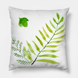 Watercolor Lanceolate Leaves Pillow
