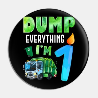 Recycling Trash 1 Year Old Garbage Truck 1st Birthday Kids Pin
