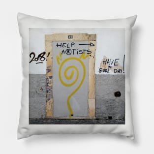 Help Artists - Have a good day! Graffiti Pillow