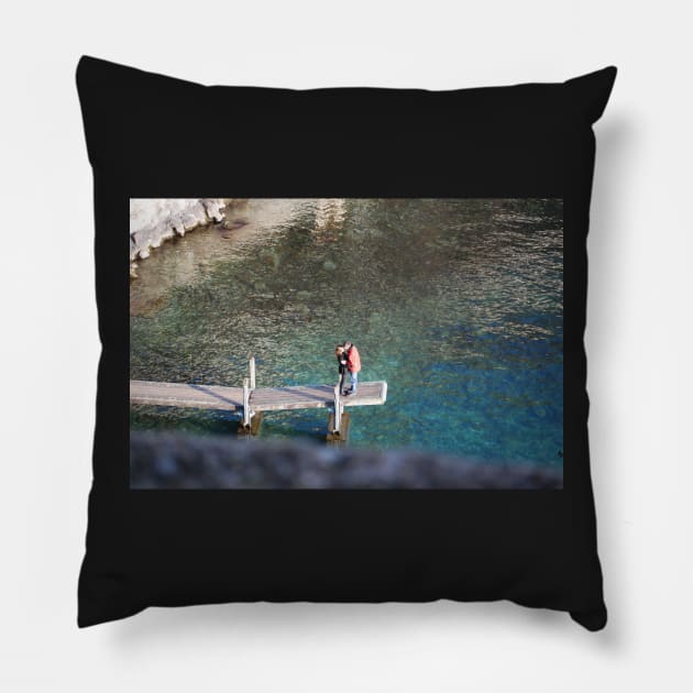 A couple kissing on the lake Pillow by fantastic-designs
