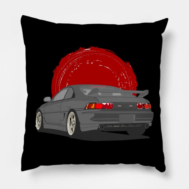 Greay Toyota mr2 sw20 Pillow by Rebellion Store