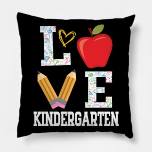 Love Kindergarten Student Teacher Happy Back To School Day Pillow