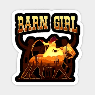 Barn Girl I Equestrian Pony Horse Fan Magnet