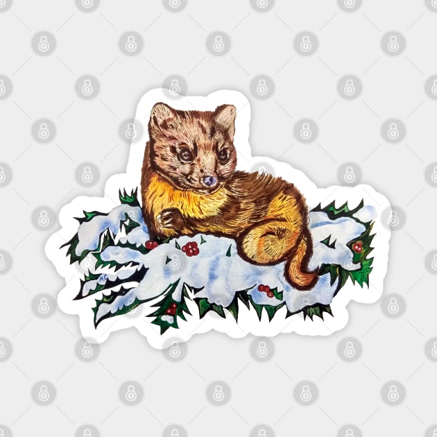 Pine Marten Magnet by mariasibireva