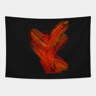 Abstract Dry brush phoenix Tapestry