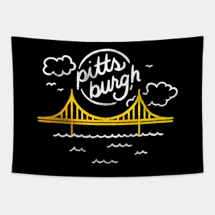 Pittsburgh Yellow Bridge Tapestry