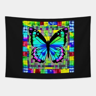 Mosaic Butterfly Psychedelic Grid Game Board Gift Mom Tapestry