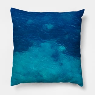 Sea with clear turquoise blue water Pillow