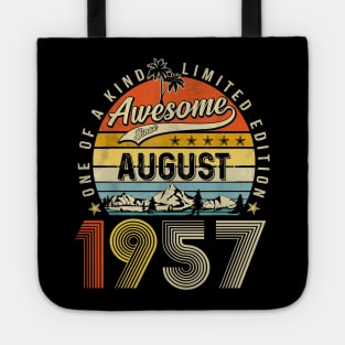 Awesome Since August 1957 Vintage 66th Birthday Tote