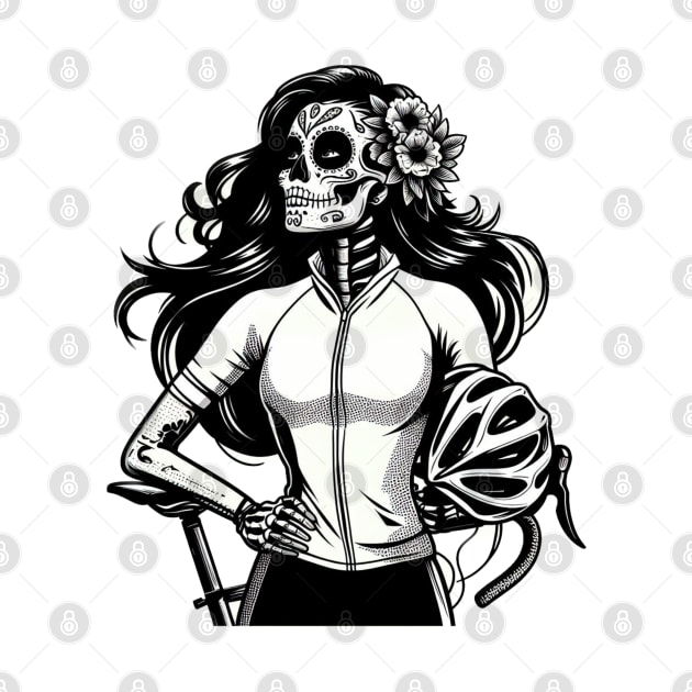 Catrina BW cycling by p3p3ncil