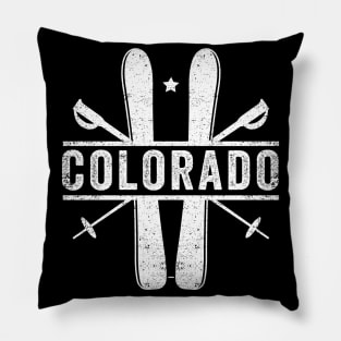 Vintage Colorado Shirt Retro Ski Pillow