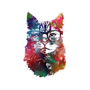 Cat hipster graphic art #cat T-Shirt