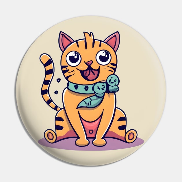 Angry Cat Pin by NomiCrafts