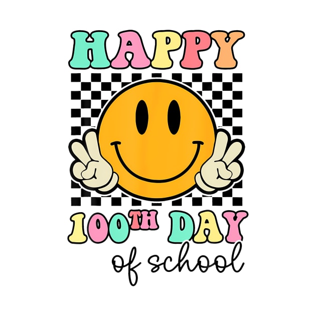 100 Days Of School Retro Smile Teachers Kids Happy 100th Day by deptrai0023