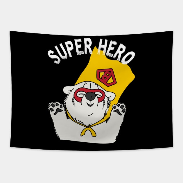 Bear Super Hero Tapestry by Mako Design 