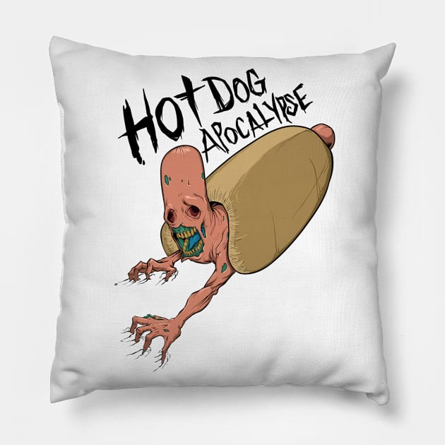 Hot Dog Apocalypse Pillow by ChurchOfRobot