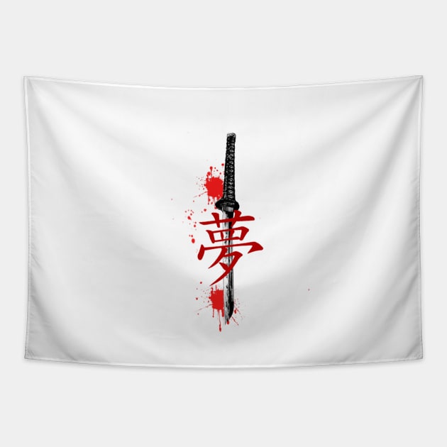 katana love Tapestry by MT Grafic Artist