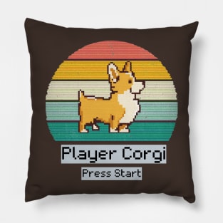 Retro Corgi 80s Video Game Pillow