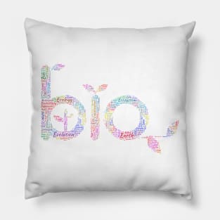 Bio Biodiversity Concept Silhouette Shape Text Word Cloud Pillow