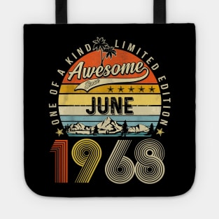Awesome Since June 1968 Vintage 55th Birthday Tote