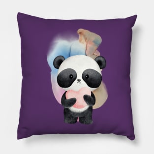 Cute Panda Give a Love - Adorable Panda - Kawaii Panda Pillow