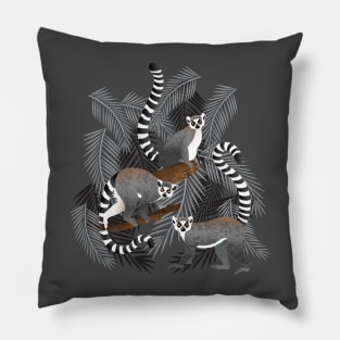 Lemurs & Palm Fronds Pillow