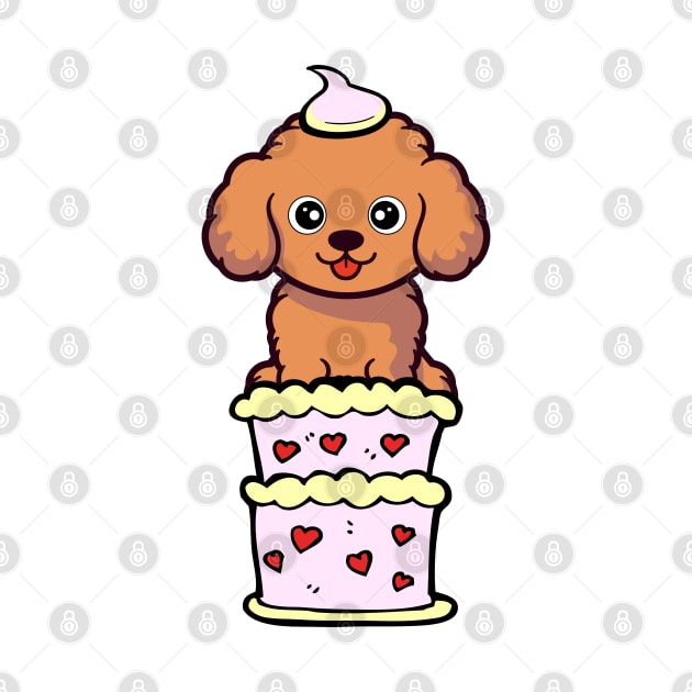 Brown dog Jumping out of a cake by Pet Station