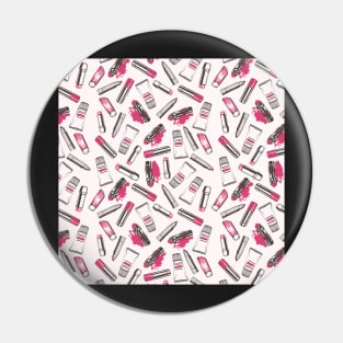 Pink blush lipsticks and lip balm pattern Pin