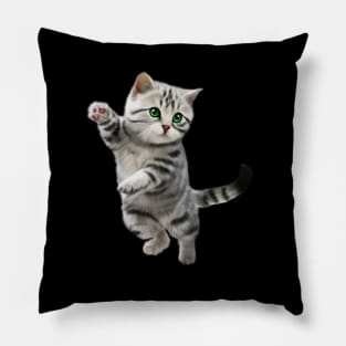 Cute Playful Kitten, Cat Lover Pillow