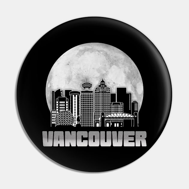 Vancouver Canada Skyline Full Moon Pin by travel2xplanet