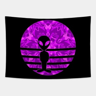 Encounters Kaleidoscope Pattern Creature Alien Sunset Silhouette Tapestry