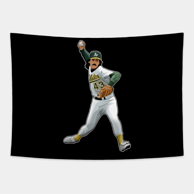 Dennis Eckersley #43 Pitches Tapestry by RunAndGow