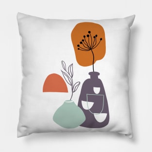 Abstract flower vases Pillow