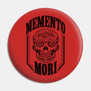 Black Memento Mori (with a calavera/sugar skull) Pin