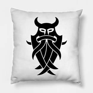 Odin's Mask Tribal (black) Pillow