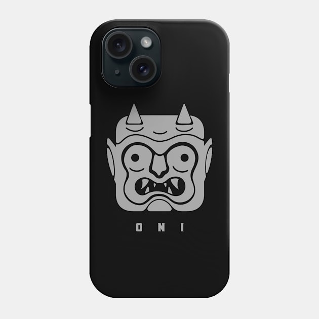 Stylized Oni mask in grey ink Phone Case by croquis design