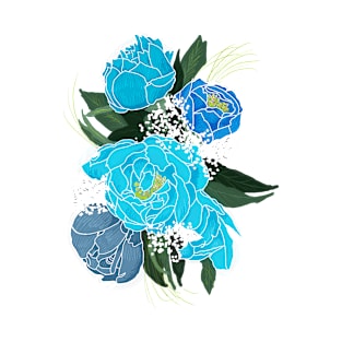 Blue Peonies T-Shirt