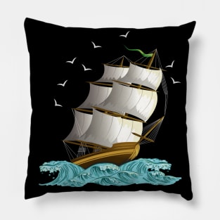 Sailing Ship Wave Pillow