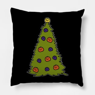 Spooky Pumpkin Halloween Tree Pillow