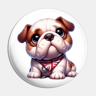 Cute English Bulldog Puppy Pin