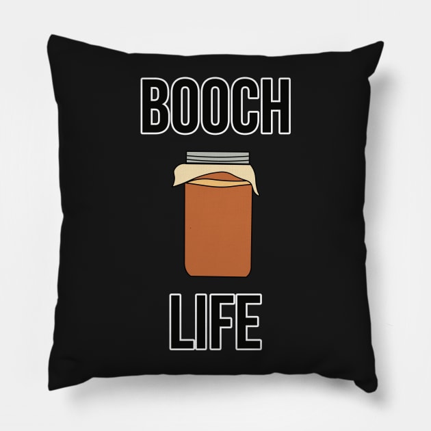 Booch Life Kombucha Tea Drink Pillow by charlescheshire