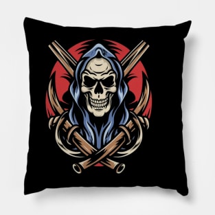 Grim Reaper tattoo art Pillow