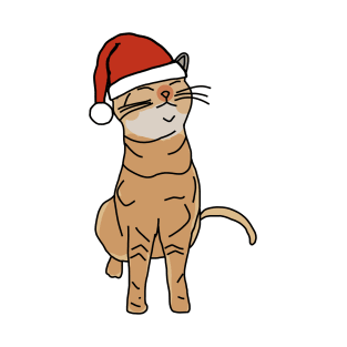 Christmas Kitty Cat in Santa Hat T-Shirt