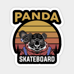 Panda Skateboard T-shirt Magnet